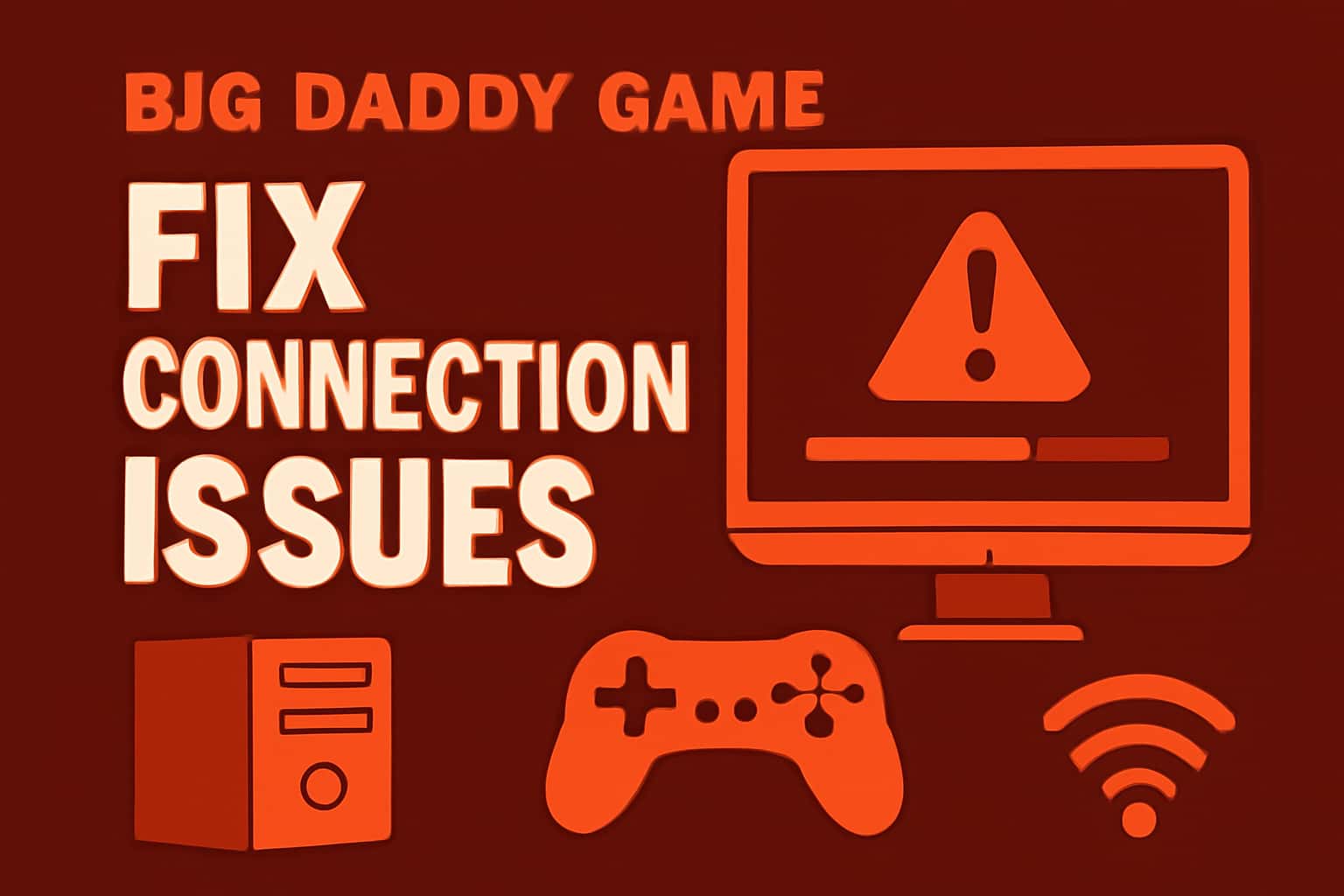 An informational graphic showcasing solutions for connection issues in Big Daddy Game.