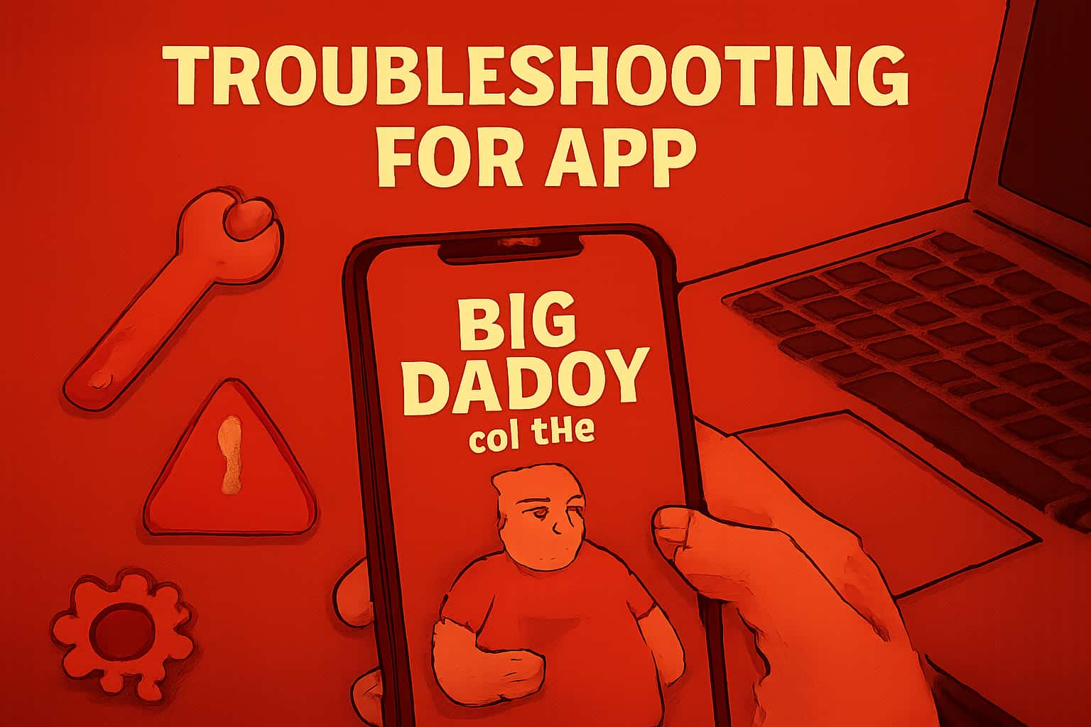 An informative visual representation of the Big Daddy Game app troubleshooting guide.